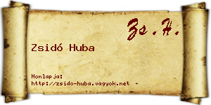 Zsidó Huba névjegykártya